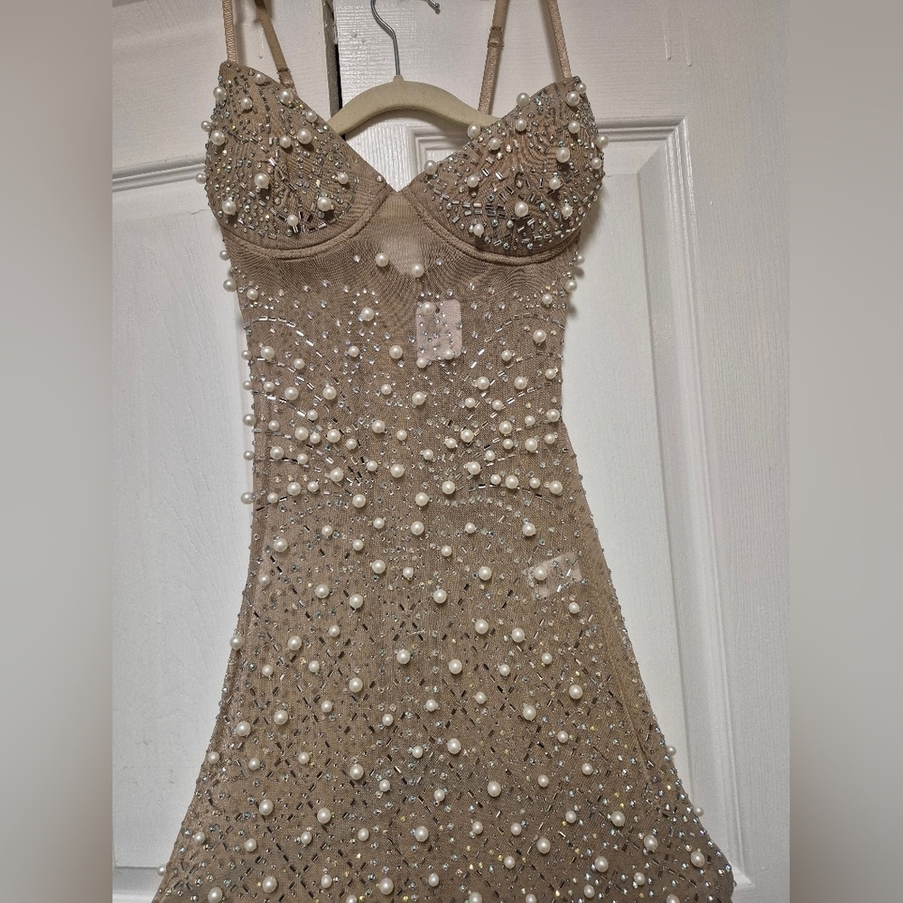 Fashion NovaFashion Nova Party Like It's My Birthday Embellished Jumpsuit Nude - Picture 6 of 9